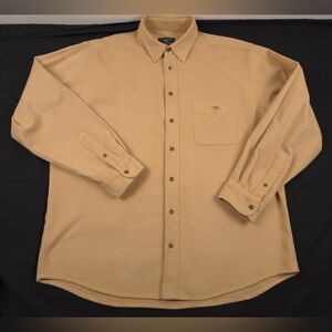 Rodd Gunn Chamois Shirt Mens XL Butterscotch Long Sleeve Button Up Washed Cotton